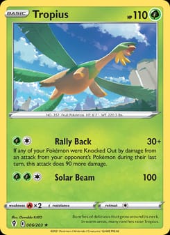 Tropius 006/203 Rare – Evolving Skies Pokémon card