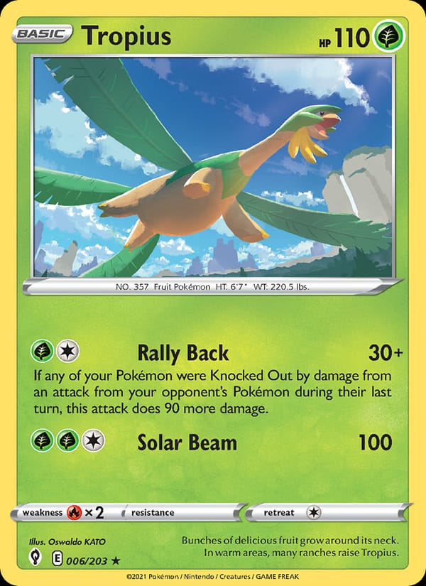 Tropius 006/203 Evolving Skies Pokémon card