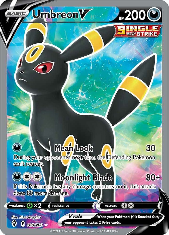 Umbreon V 188/203 Evolving Skies Pokémon card