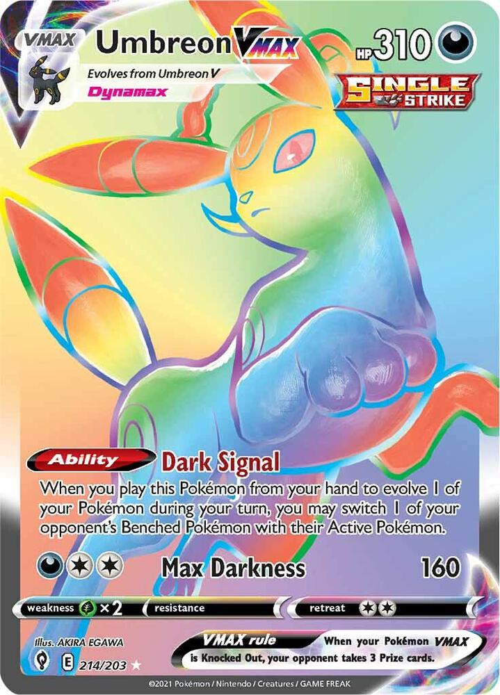 Umbreon VMAX 214/203 Evolving Skies Pokémon card