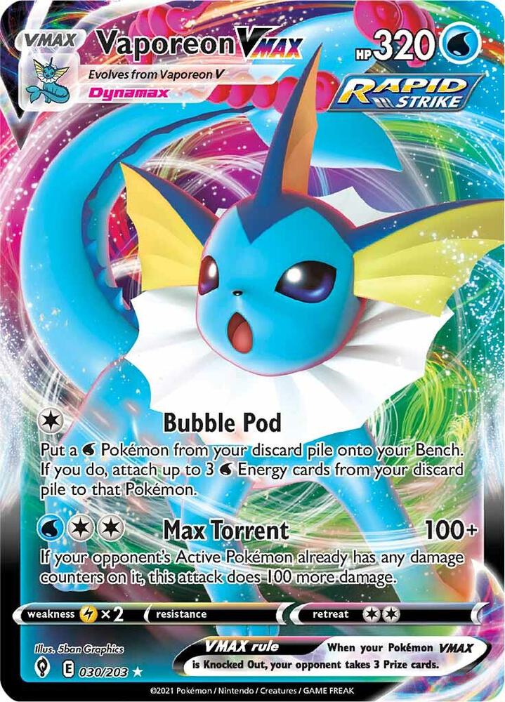Vaporeon VMAX 030/203 Evolving Skies Pokémon card