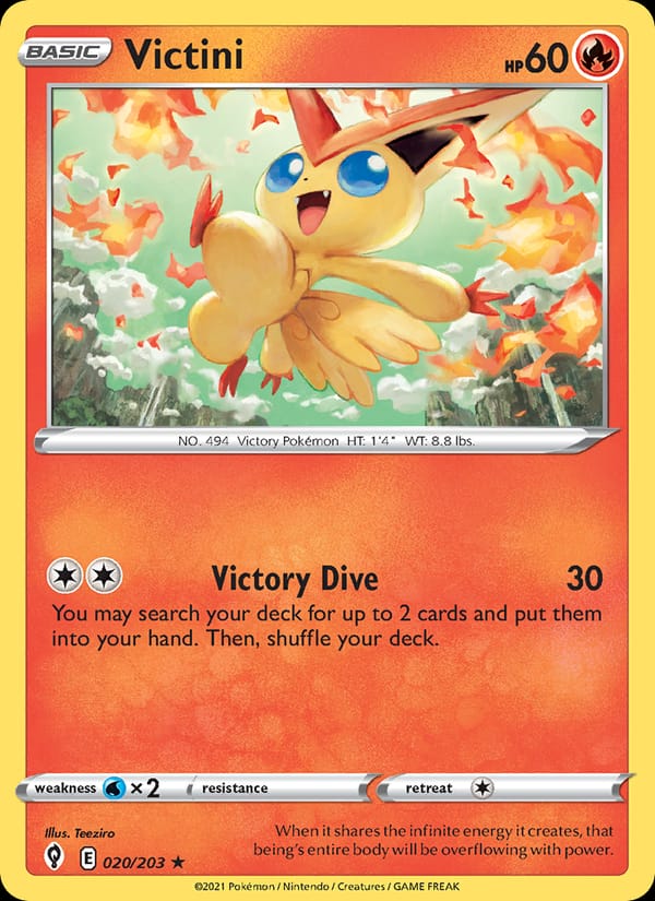 Victini 020/203 Evolving Skies Pokémon card