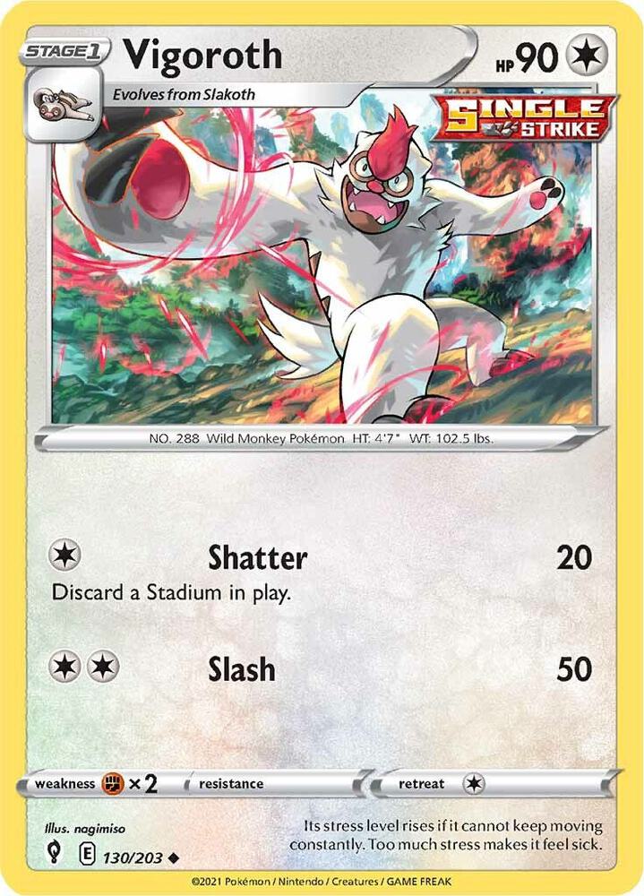 Vigoroth 130/203 Evolving Skies Pokémon card