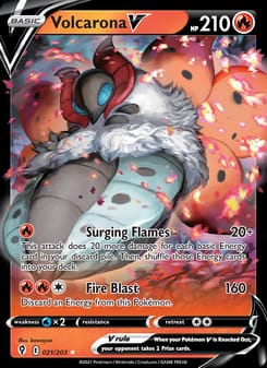 Volcarona V 021/203 Ultra Rare – Evolving Skies Pokémon card