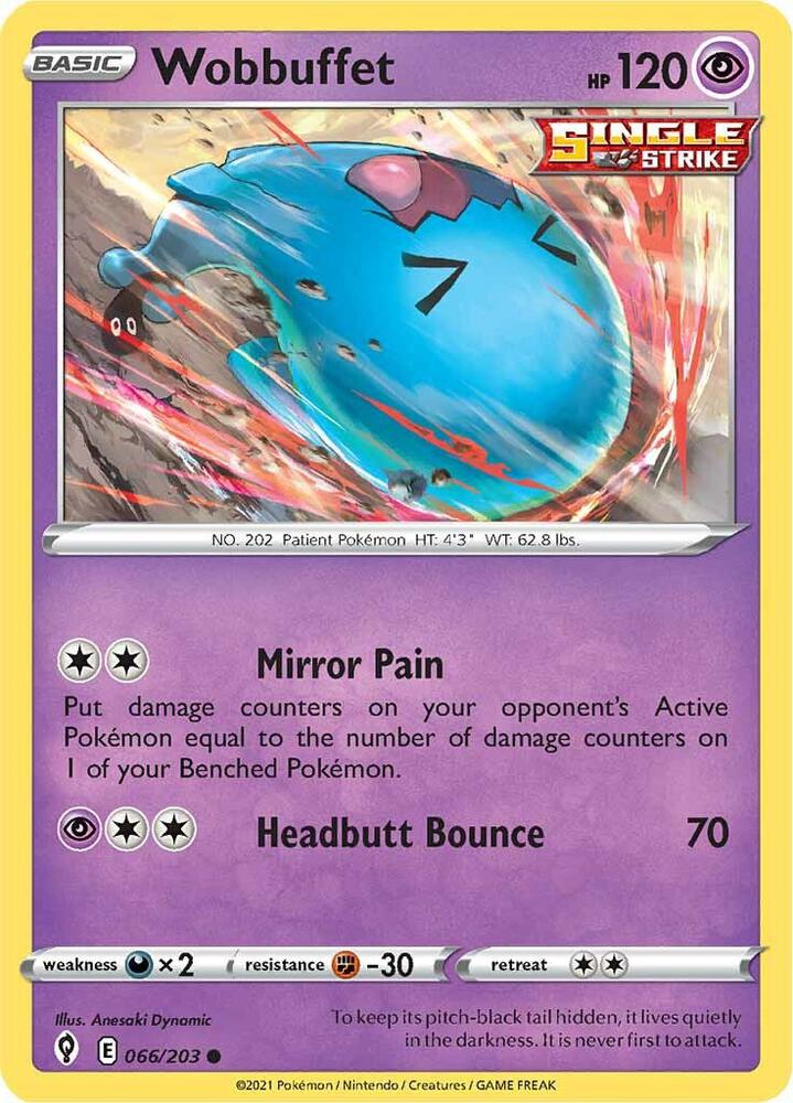 Wobbuffet 066/203 Evolving Skies Pokémon card