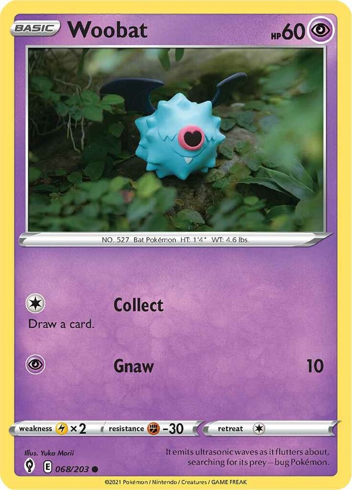 Woobat 068/203 Evolving Skies Pokémon card