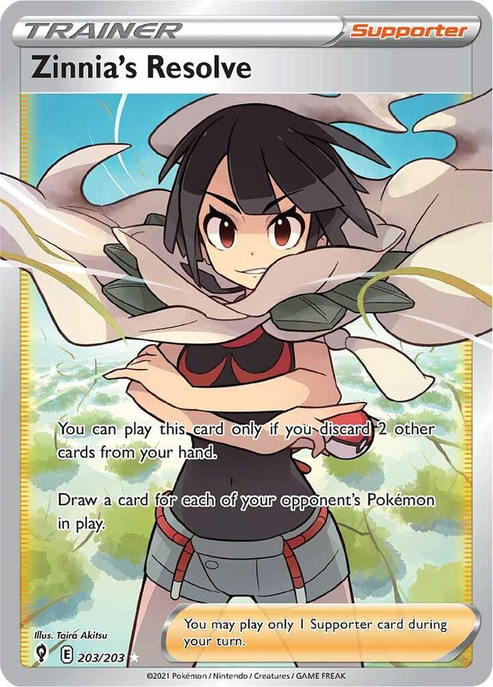 Zinnia's Resolve 203/203 Evolving Skies Pokémon card