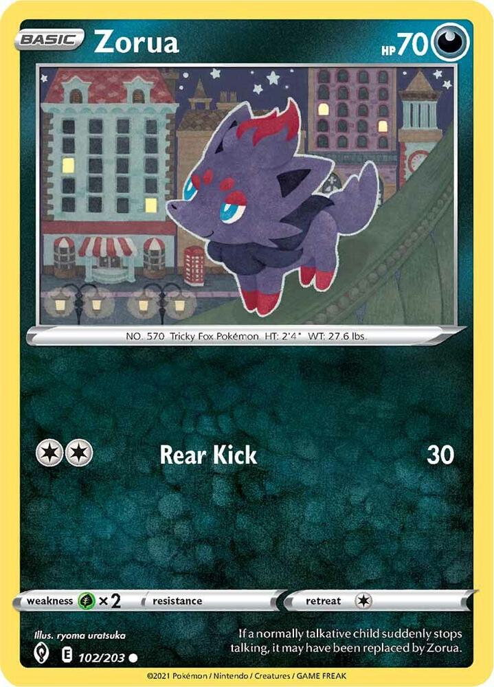 Zorua 102/203 Evolving Skies Pokémon card
