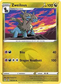 Zweilous 114/203 Uncommon – Evolving Skies Pokémon card
