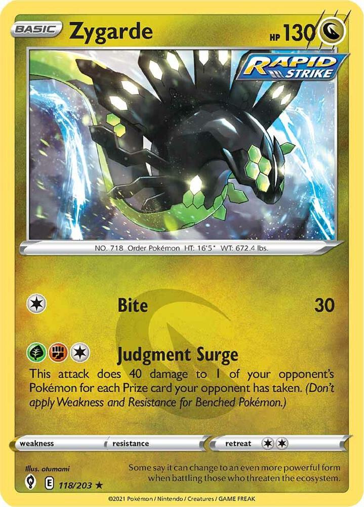 Zygarde 118/203 Evolving Skies Pokémon card