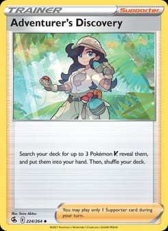 Adventurer's Discovery 224/264 Uncommon – Fusion Strike Pokémon card
