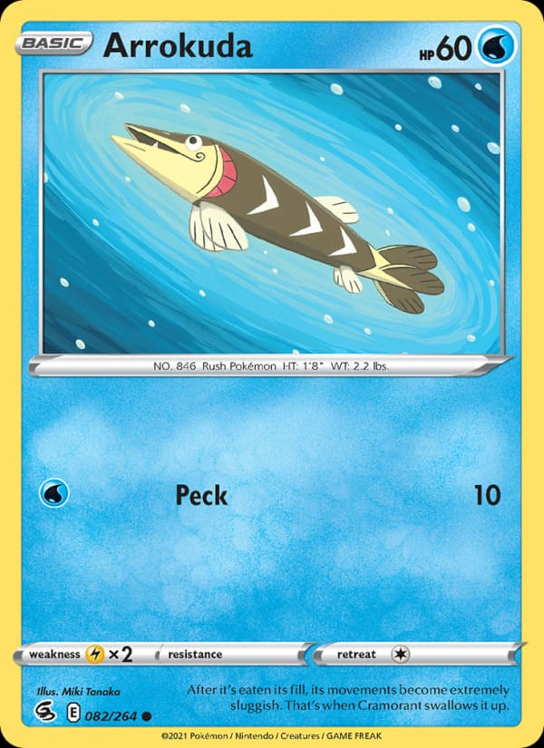 Arrokuda 082/264 Fusion Strike Pokémon card