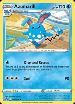 Azumarill 059/264 Rare – Fusion Strike Pokémon card