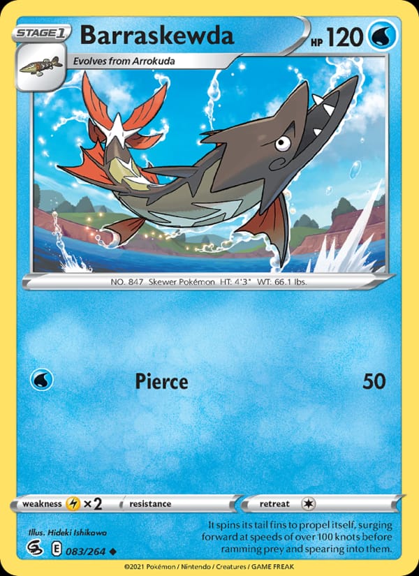Barraskewda 083/264 Fusion Strike Pokémon card