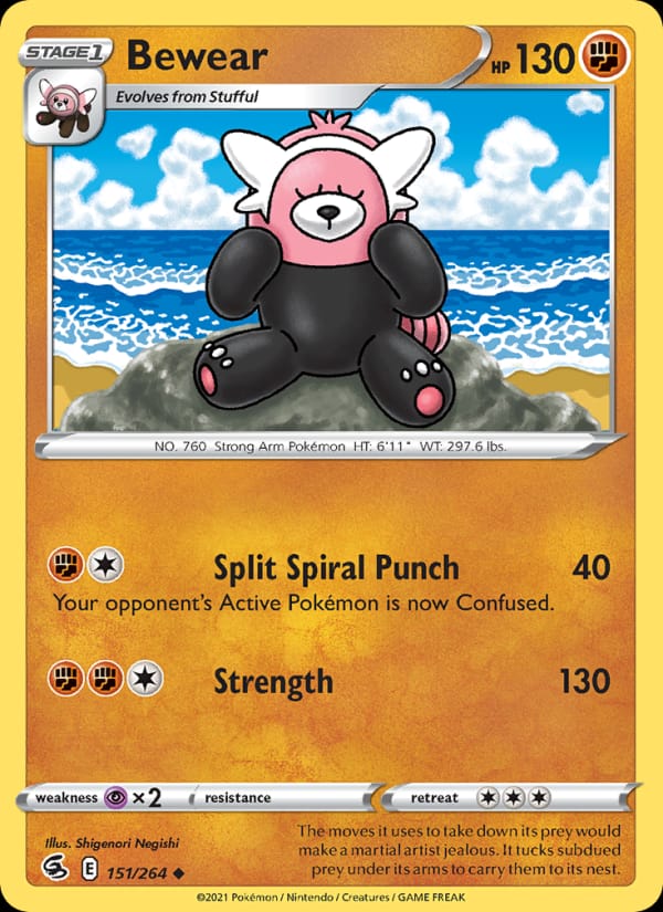 Bewear 151/264 Fusion Strike Pokémon card