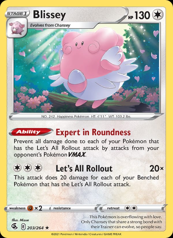 Blissey 203/264 Fusion Strike Pokémon card