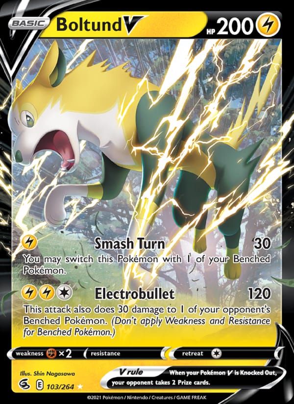 Boltund V 103/264 Fusion Strike Pokémon card