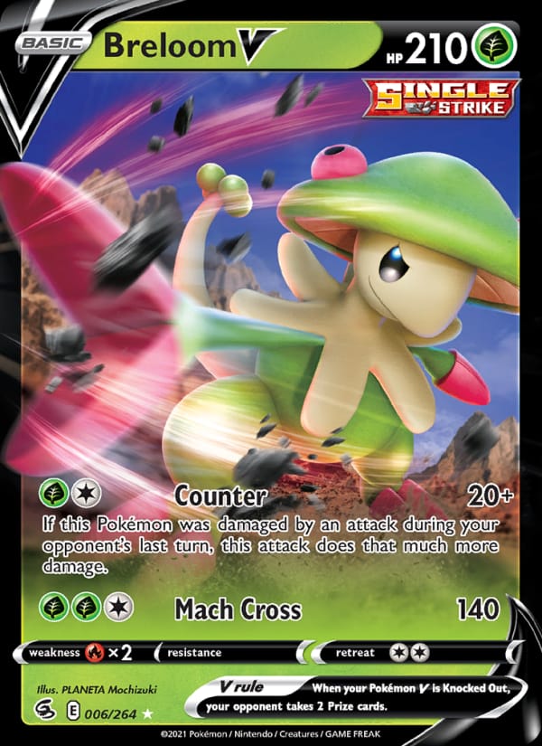 Breloom V 006/264 Fusion Strike Pokémon card