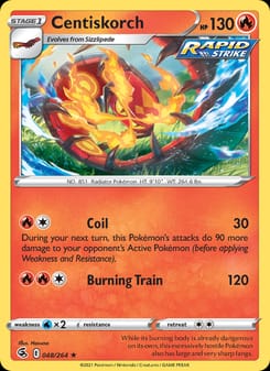 Centiskorch 048/264 Rare – Fusion Strike Pokémon card