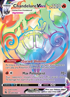 Chandelure VMAX 265/264 Secret Rare – Fusion Strike Pokémon card