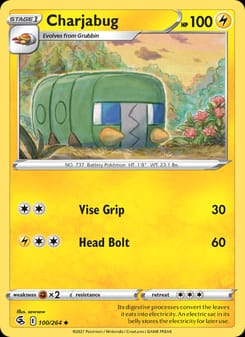 Charjabug 100/264 Uncommon – Fusion Strike Pokémon card