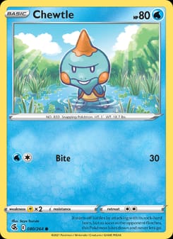 Chewtle 080/264 Common – Fusion Strike Pokémon card
