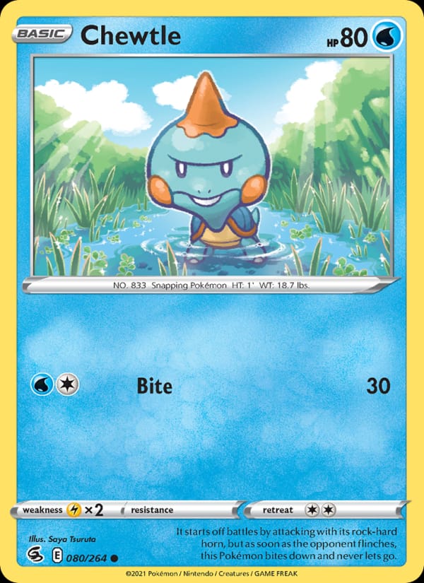 Chewtle 080/264 Fusion Strike Pokémon card