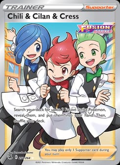 Chili & Cilan & Cress 258/264 Ultra Rare – Fusion Strike Pokémon card