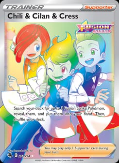 Chili & Cilan & Cress 273/264 Secret Rare – Fusion Strike Pokémon card