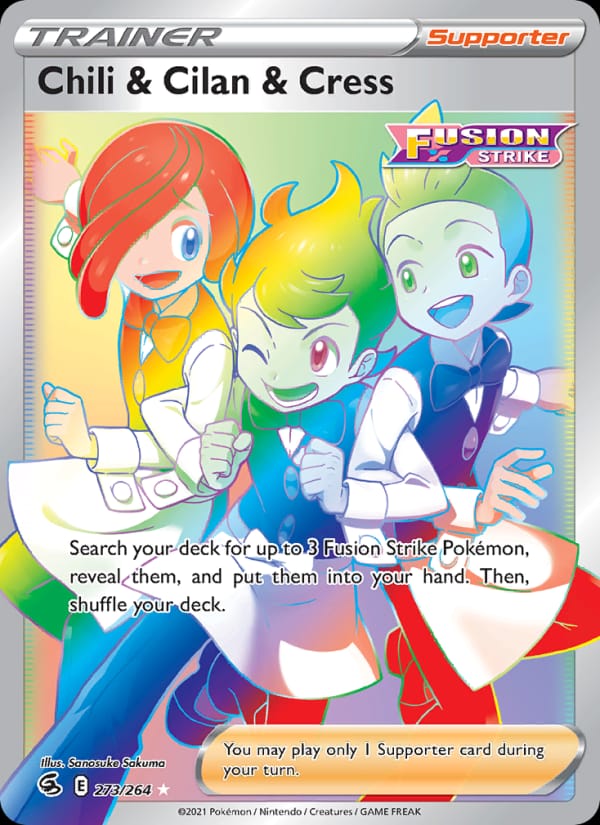 Chili & Cilan & Cress 273/264 Fusion Strike Pokémon card