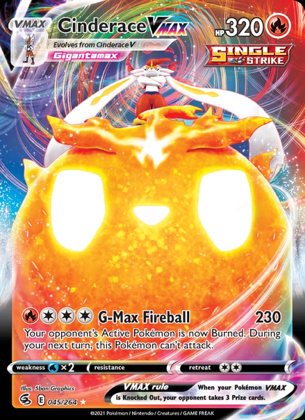 Cinderace VMAX 045/264 Fusion Strike Pokémon card