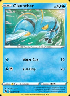 Clauncher 074/264 Common – Fusion Strike Pokémon card