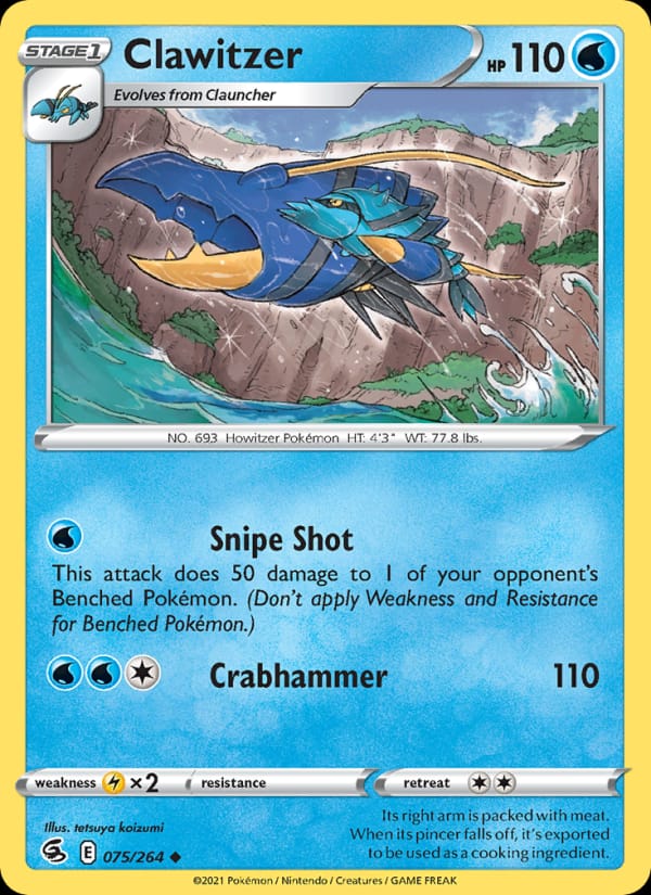 Clawitzer 075/264 Fusion Strike Pokémon card