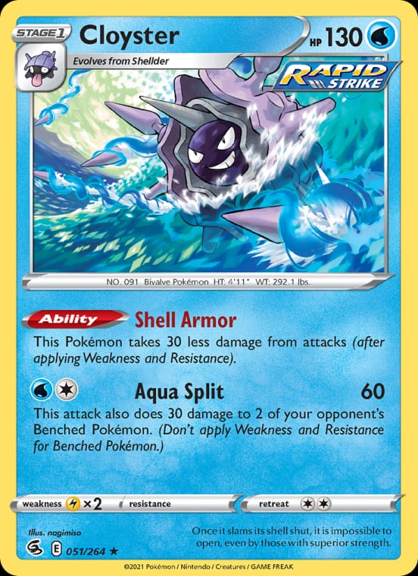 Cloyster 051/264 Fusion Strike Pokémon card