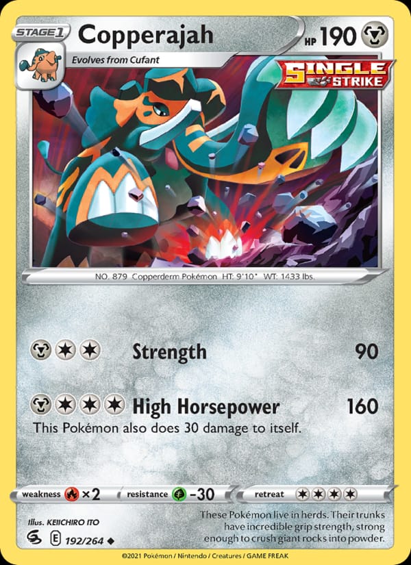 Copperajah 192/264 Fusion Strike Pokémon card