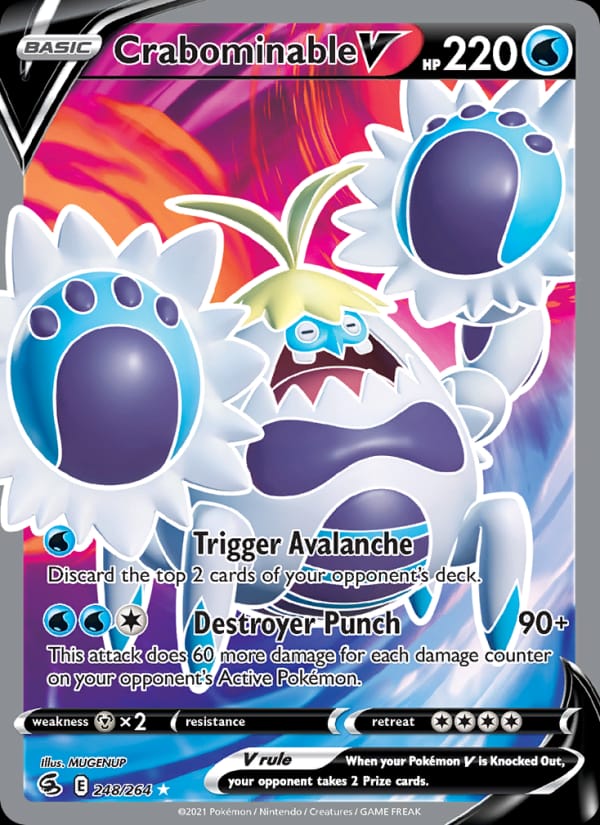 Crabominable V 076/264 Fusion Strike Pokémon card