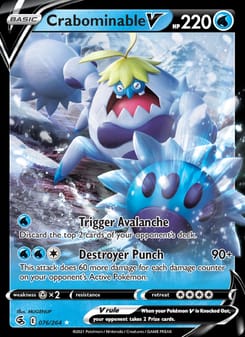 Crabominable V 248/264 Ultra Rare – Fusion Strike Pokémon card