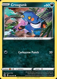 Croagunk 165/264 Common – Fusion Strike Pokémon card