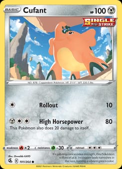 Cufant 191/264 Common – Fusion Strike Pokémon card