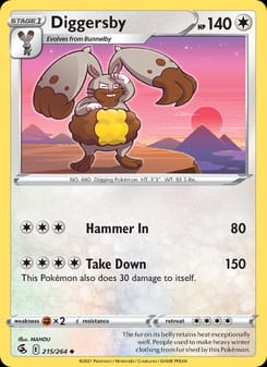 Diggersby 215/264 Uncommon – Fusion Strike Pokémon card
