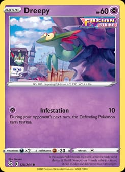 Dreepy 128/264 Common – Fusion Strike Pokémon card