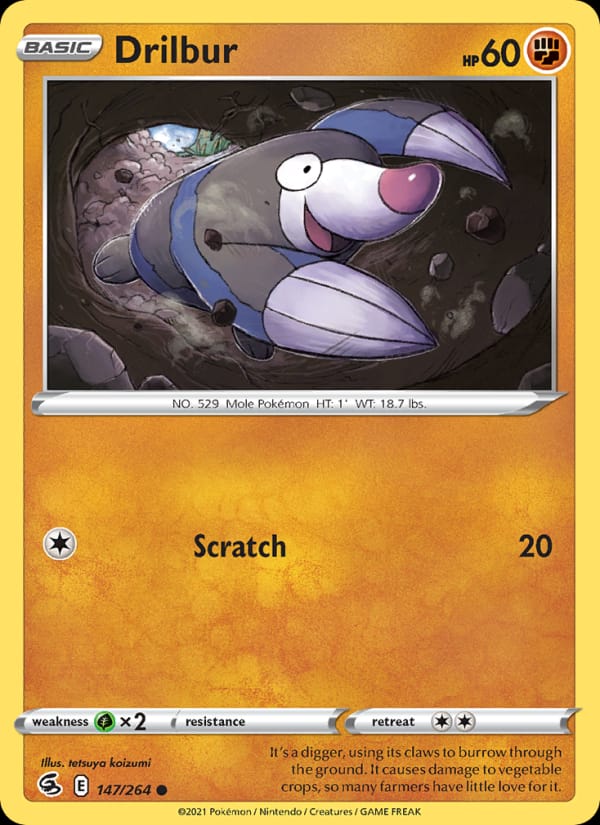 Drilbur 147/264 Fusion Strike Pokémon card