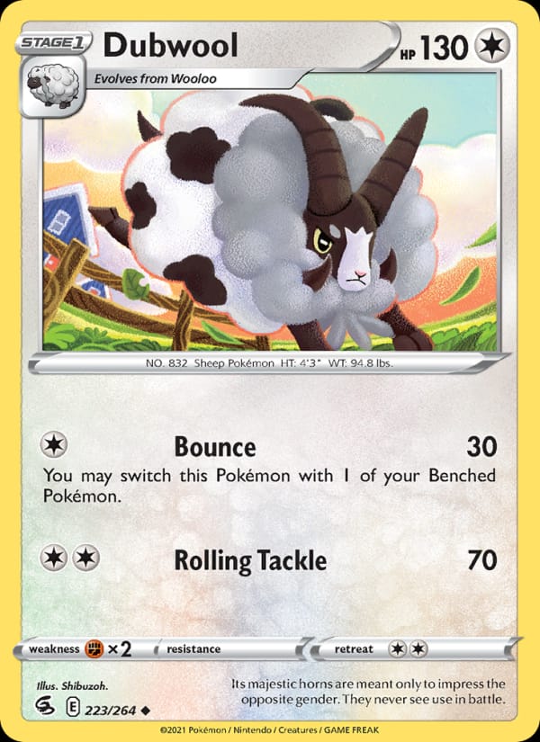 Dubwool 223/264 Fusion Strike Pokémon card