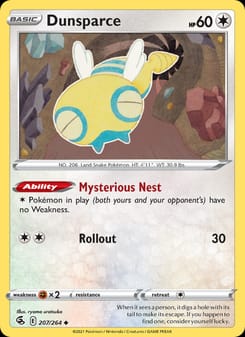 Dunsparce 207/264 Uncommon – Fusion Strike Pokémon card