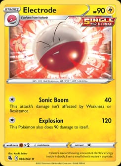 Electrode 088/264 Rare – Fusion Strike Pokémon card