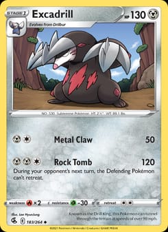 Excadrill 183/264 Uncommon – Fusion Strike Pokémon card