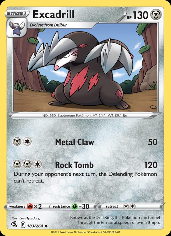 Excadrill 183/264 Fusion Strike Pokémon card