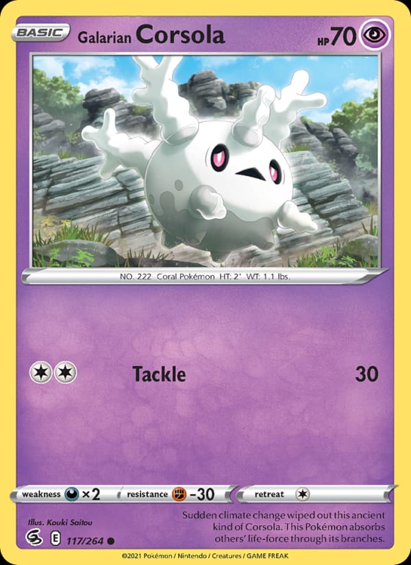 Galarian Corsola 117/264 Fusion Strike Pokémon card