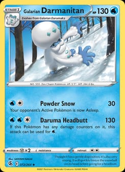 Galarian Darmanitan 072/264 Uncommon – Fusion Strike Pokémon card
