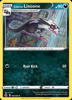 Galarian Linoone 160/264 Uncommon – Fusion Strike Pokémon card